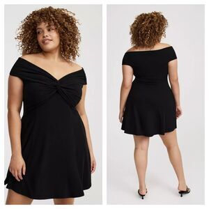 NWT Torrid Black Off-Shoulder Mini Dress size large